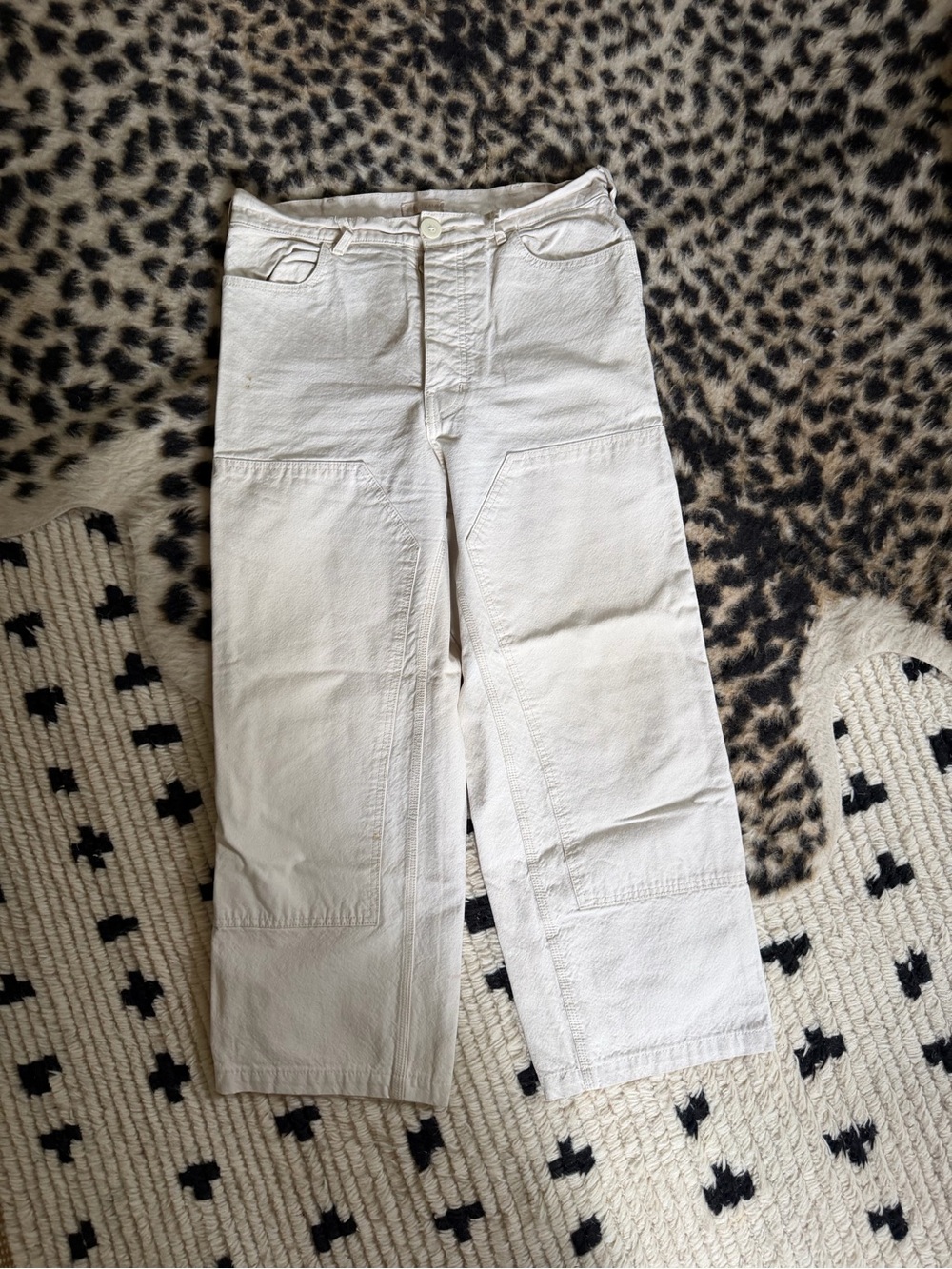 Jesse Kamm Cream Wide-Leg Handy Pants